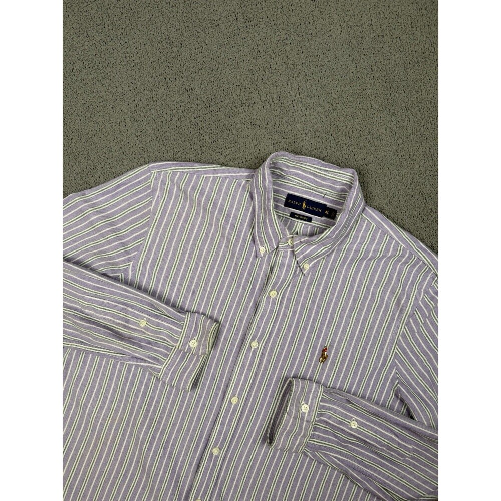 Polo Ralph Lauren Shirt Mens XL Purple Knit Oxford Flesh Pony Button Down OCBD